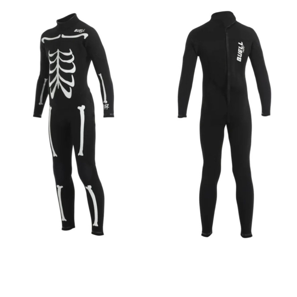 Buell RBZ Stealth Mode 4/3mm Fullsuit Juniors Black/White Bones size J6